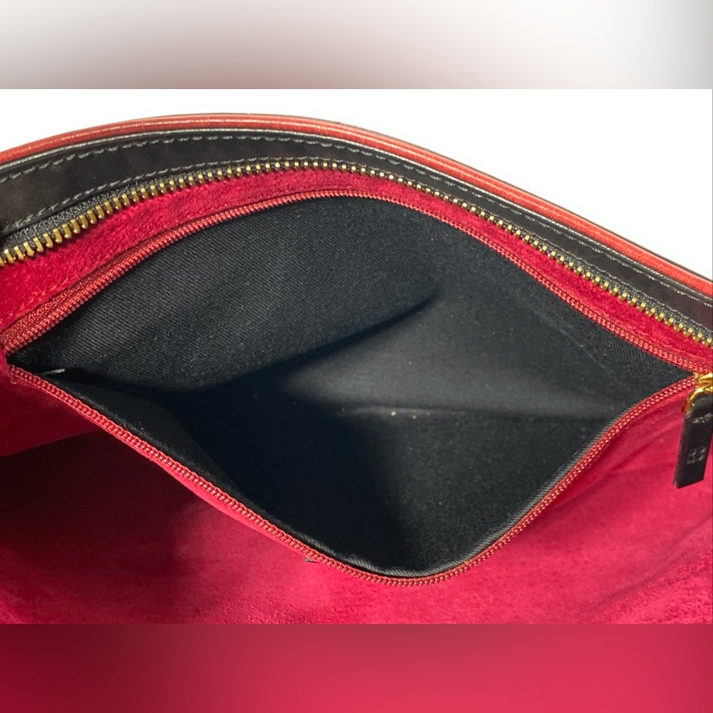 Kate Spade BLACK & RED RECTANGULAR LEATHER BAG Italy VGC - Picture 13 of 14